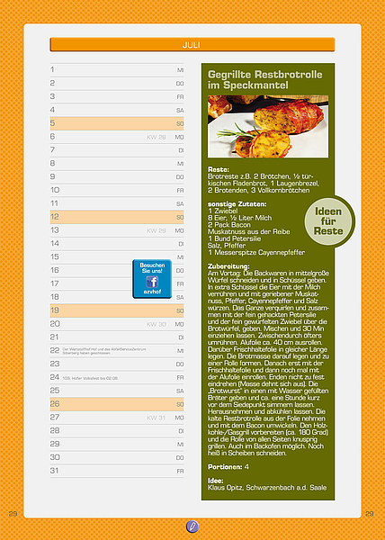 Restbrotrolle im Speckmantel