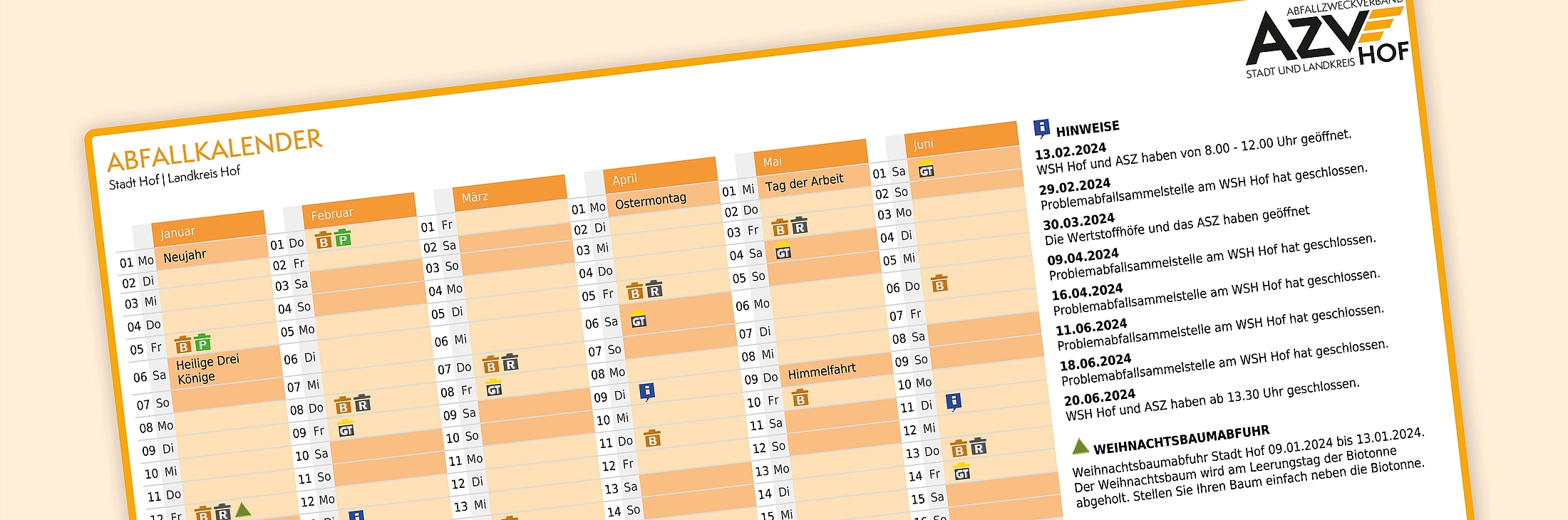 Abfuhrkalender Hof Stadt