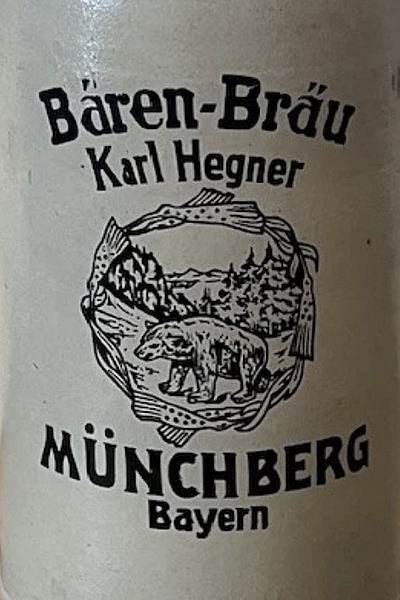 SUCHE 1 Liter Bierkrug BÄRENBRÄU Münchberg