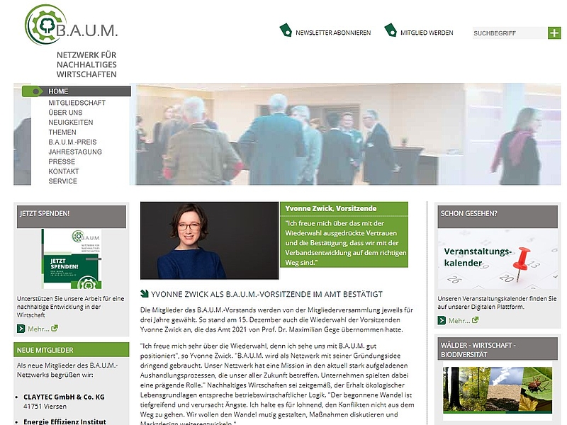 Informations- und Kontaktnetzwerk für Umweltmanagement und nachhaltige Entwicklung, Umweltpreis, verschiedene Aktionen und Kampagnen