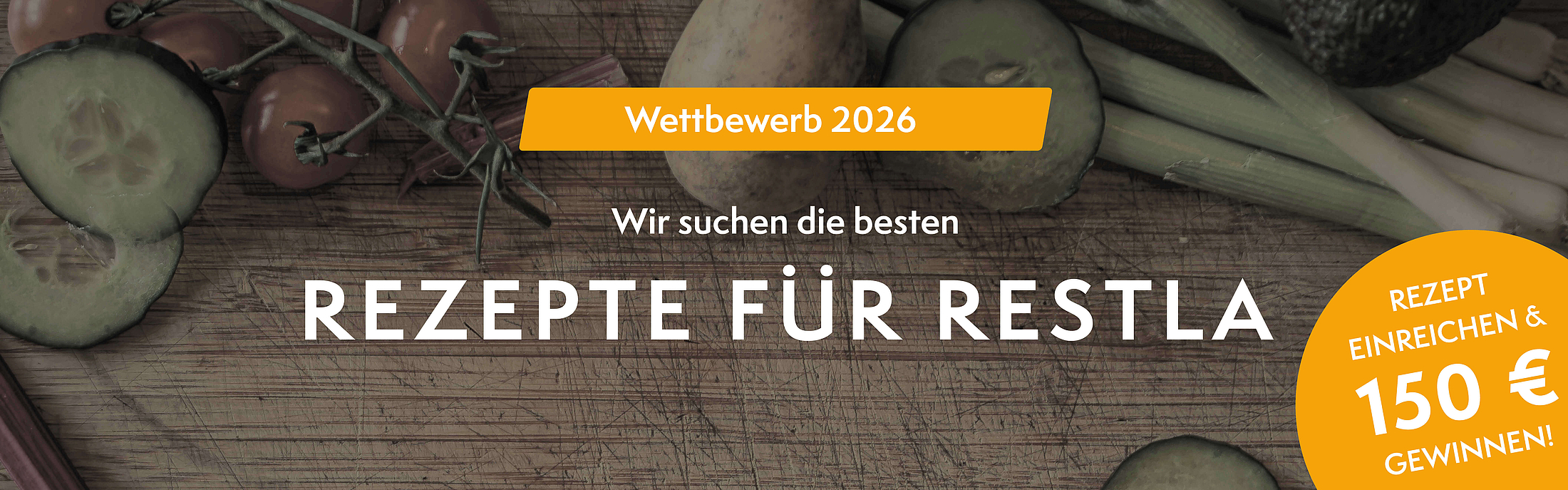 Internetbanner für den Wettbewerb 2026 "Rezepte für Restla"
