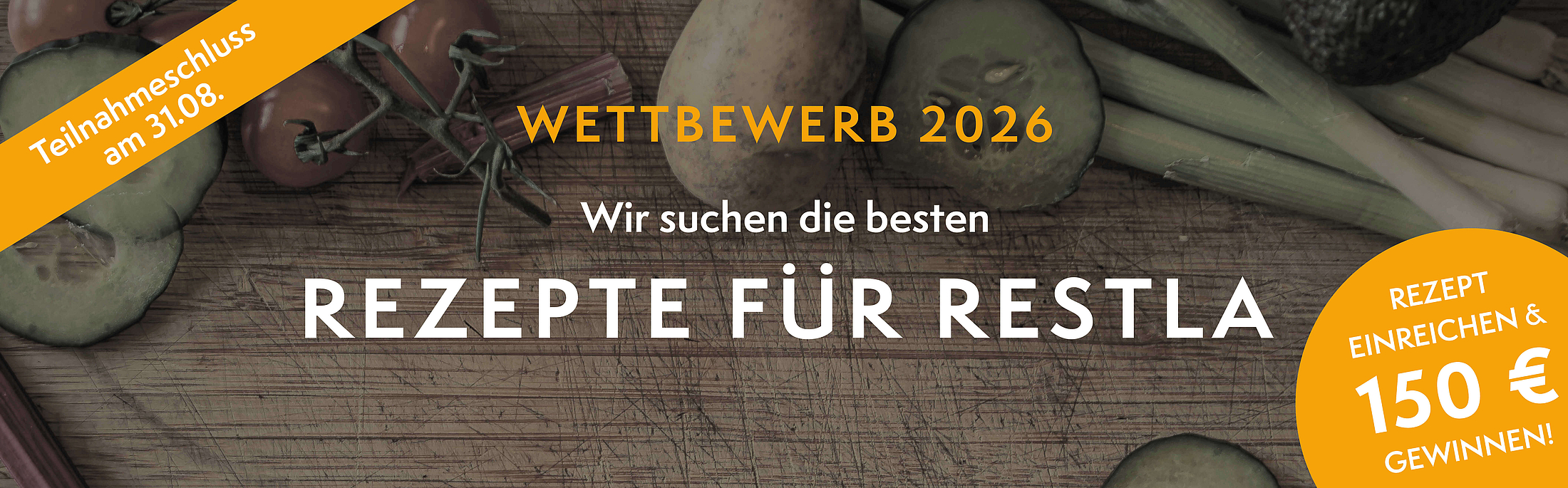 Internetbanner für den Wettbewerb 2026 "Rezepte für Restla"