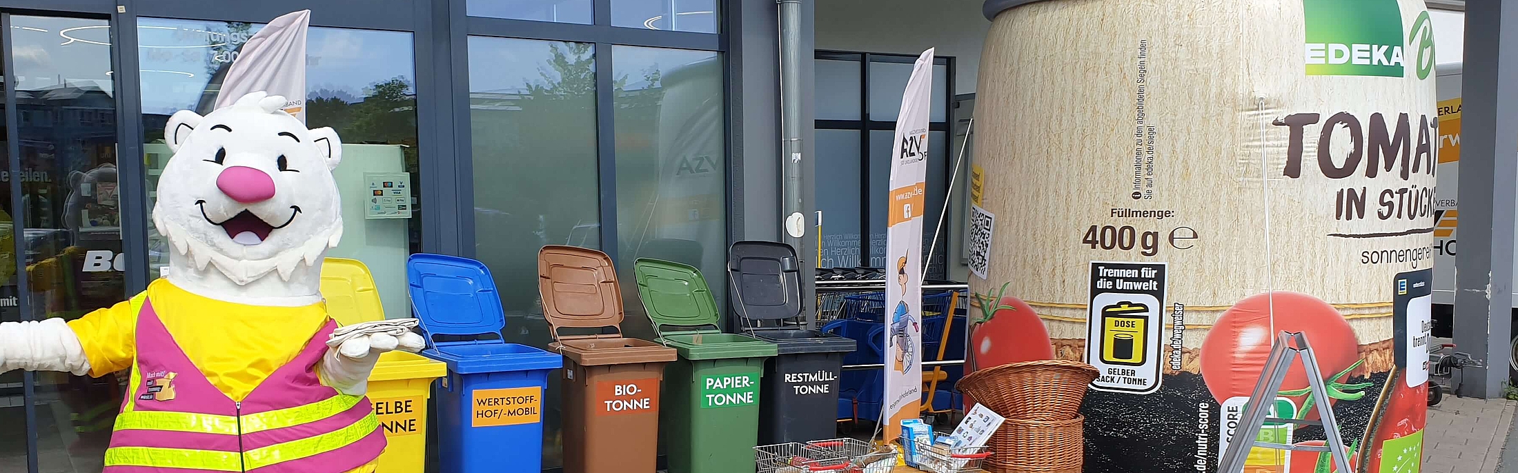 2024 Deutschland trennt - Edeka Bergler - Trennbär und Wurfspiel