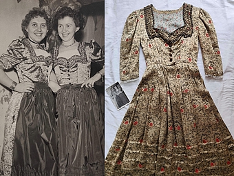 Lena Matthes: "70 Jahre altes goldbrokat Dirndl meiner Großtante. Sie hat es mit 23 Jahren selbst genäht. Es ist immer noch tragfähig. Taillenumfang 58cm."