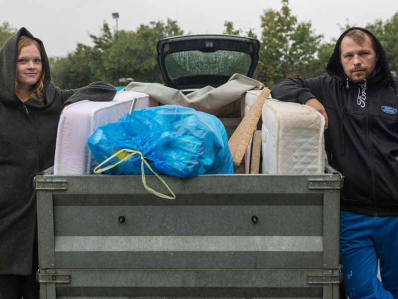 Hof, Matrazenentsorgung