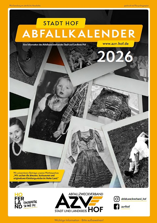 Cover des Abfallkalenders 2026 (Stadt Hof)