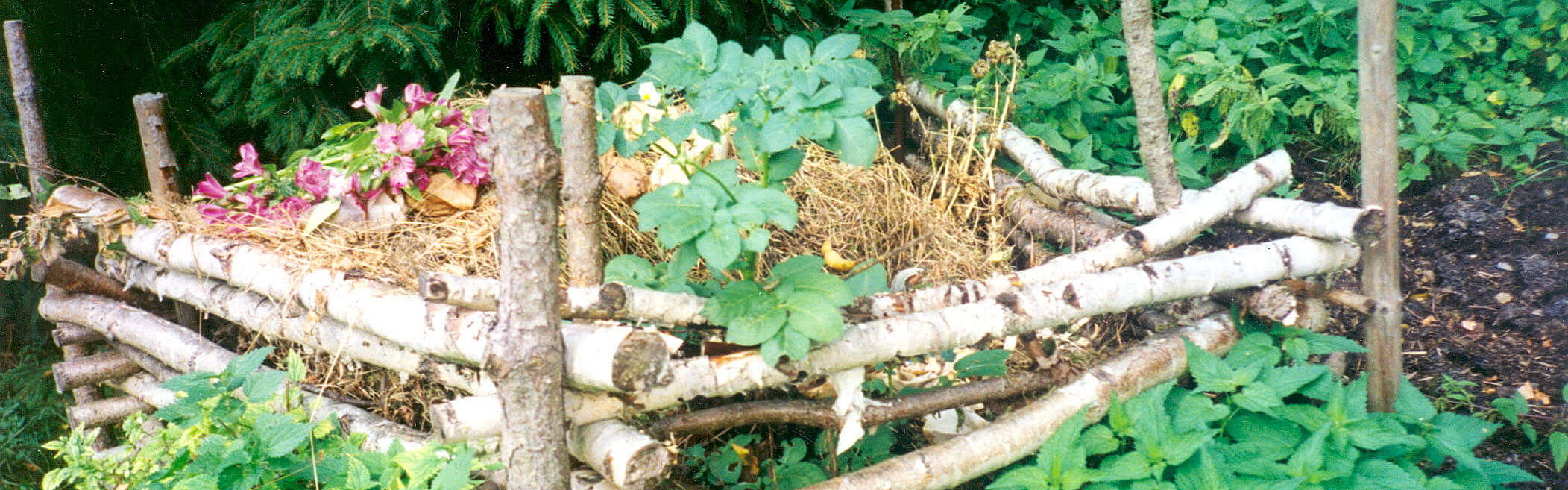 Komposthaufen im Garten